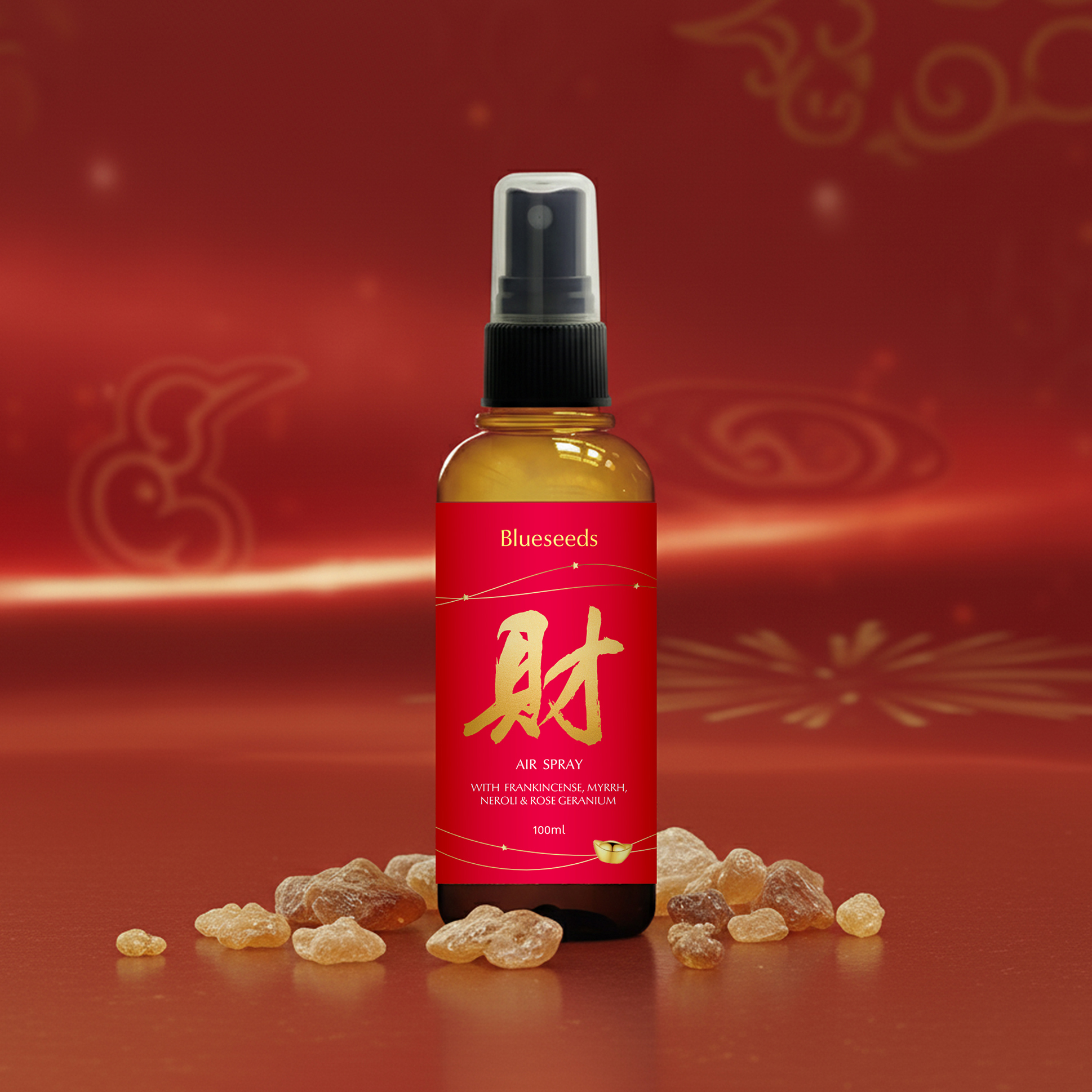 【預購】財富金銀花禮盒 (財富精油噴霧100ml+財富滾珠精油2mlx2+金銀花護手霜30ml+馬年擴香片)