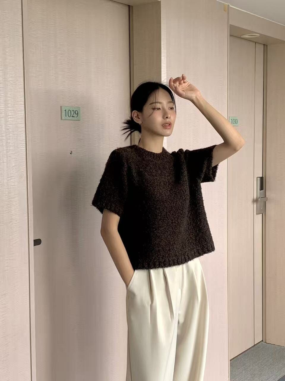 OB5241 馬海羊毛圓織紋上衣