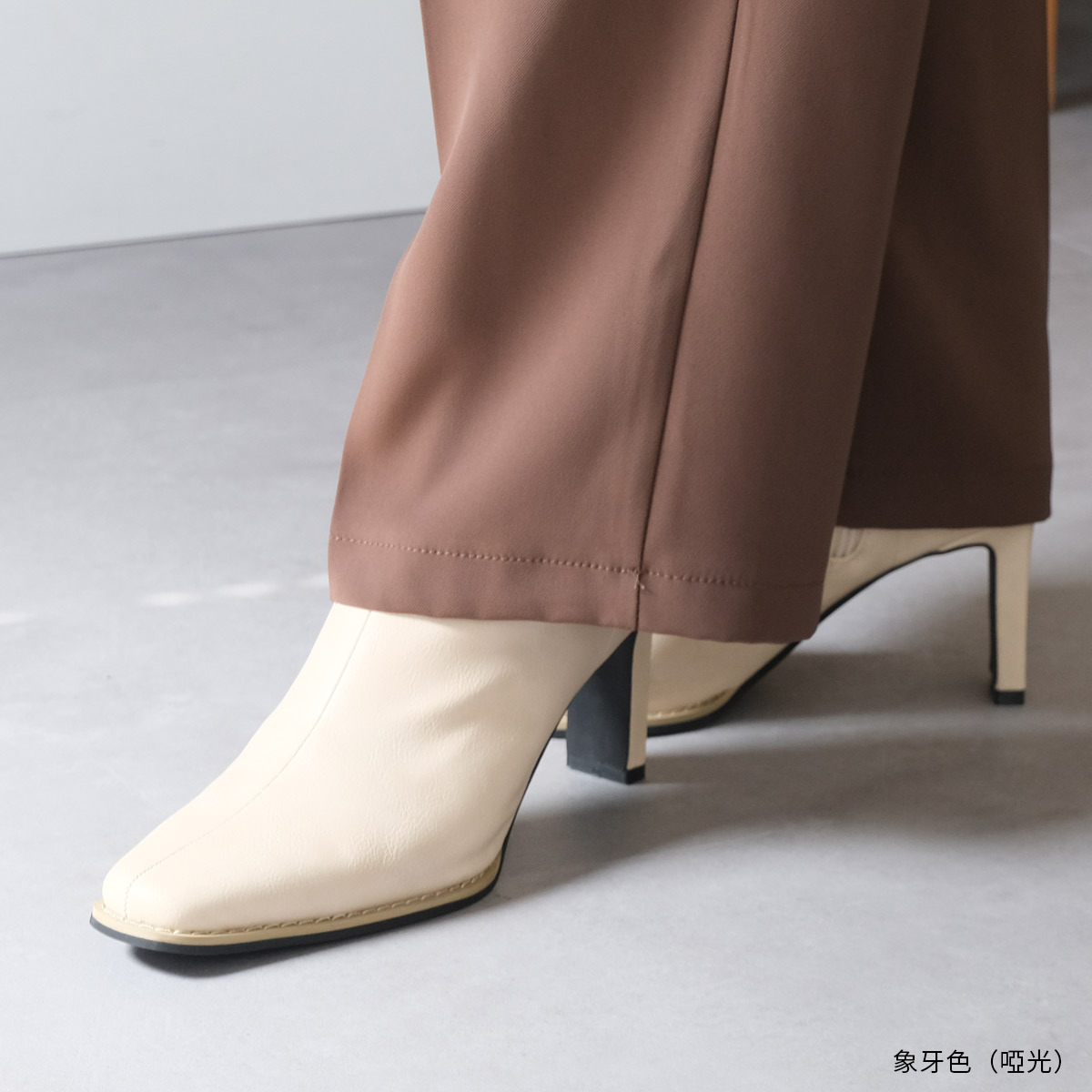 辣妹風格 方頭板跟短靴【CX3216】