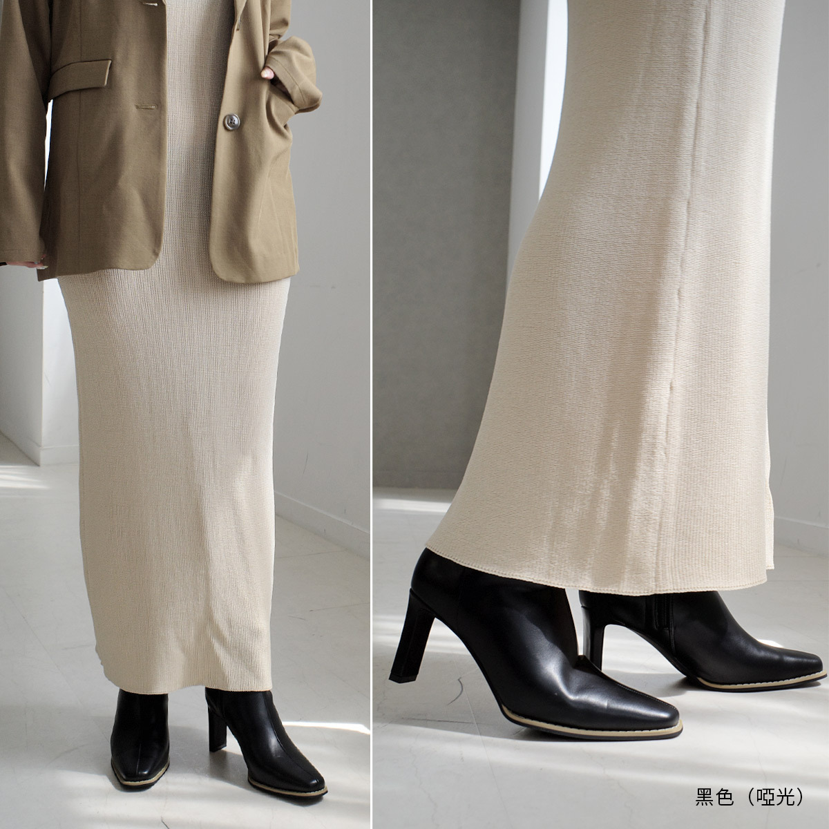 辣妹風格 方頭板跟短靴【CX3216】