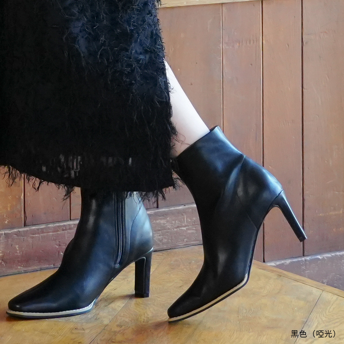 辣妹風格 方頭板跟短靴【CX3216】