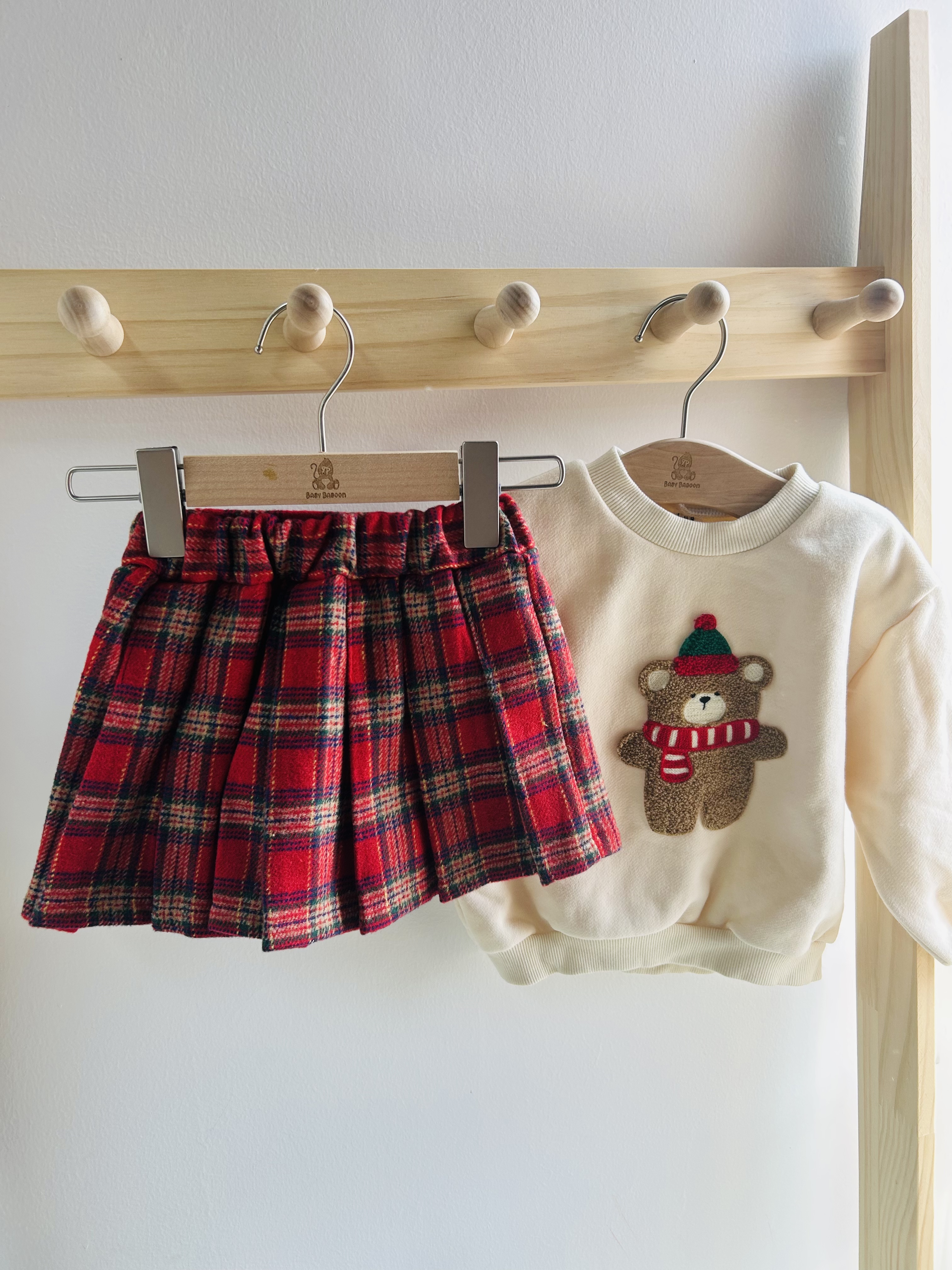 BYB11B262RD HUG BEBE-紅色格紋短裙