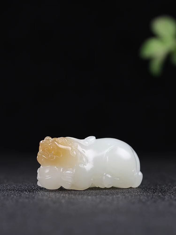 和田玉招財貔貅掛件,天然和田玉軟玉