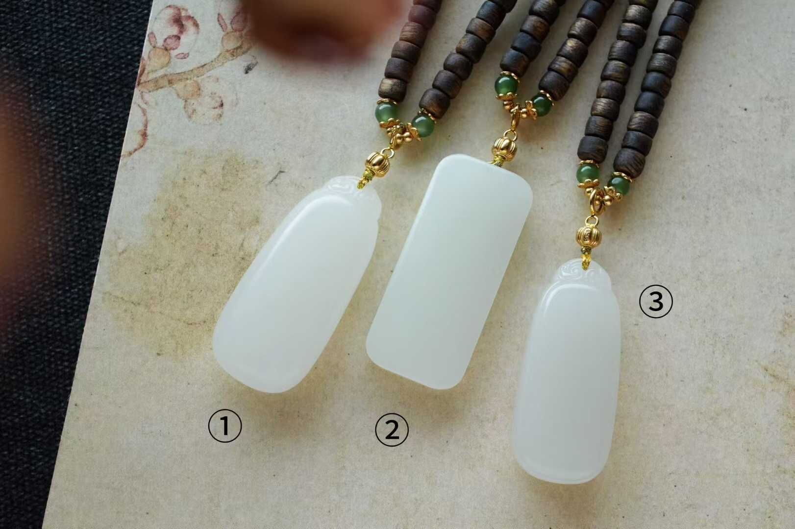 1117417 和田玉羊脂玉平安無事牌掛件項鏈手鏈三用款