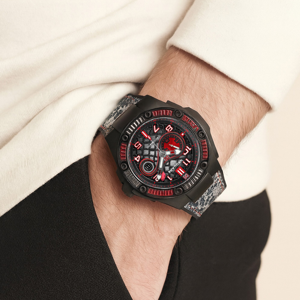 (預購)【NSQUARE】SNAKE 蛇系列 特別款 格紋 立體 蛇紋 機械錶 G0473-N51.4