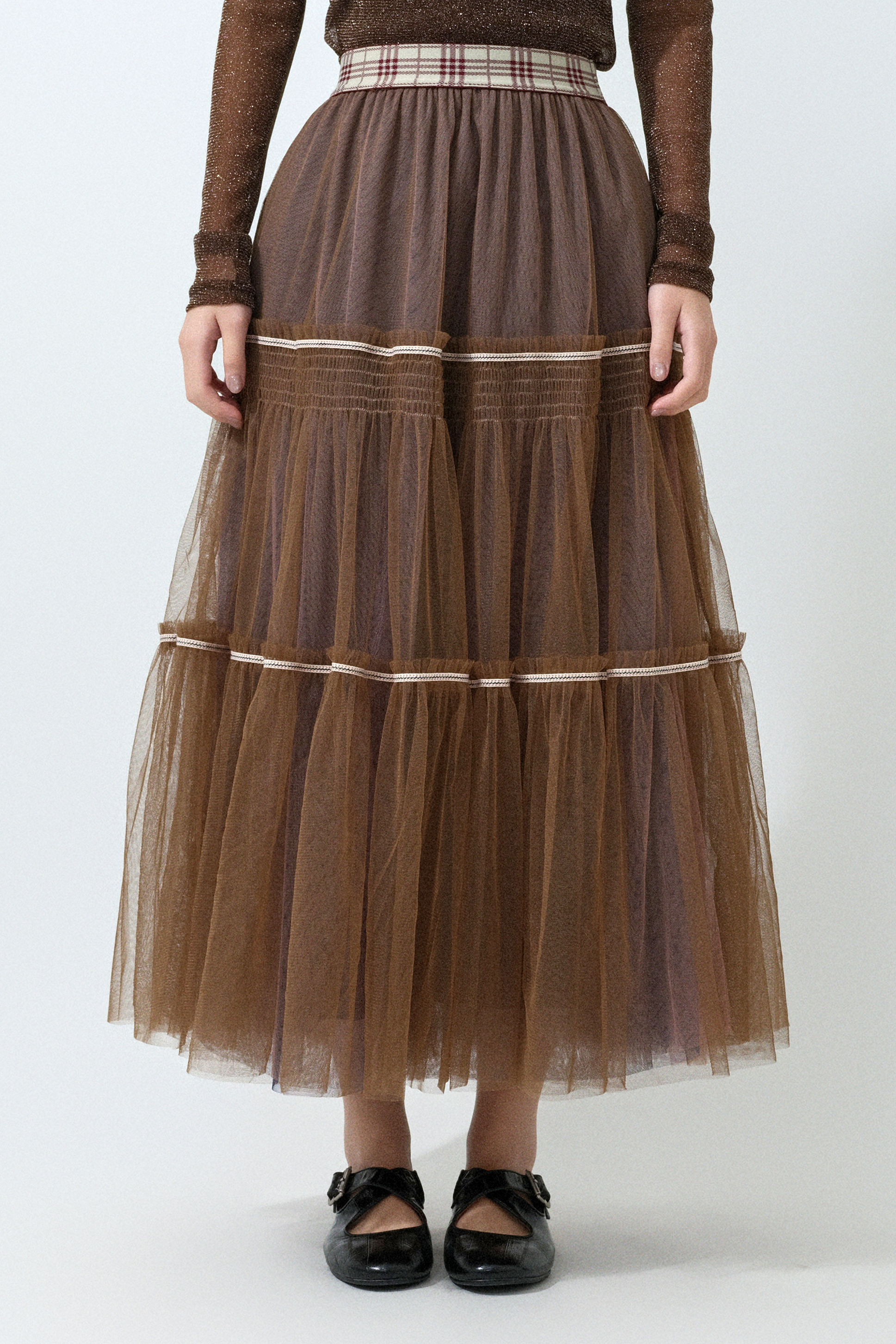 裝飾織帶邊蛋糕網紗裙（預購產品）