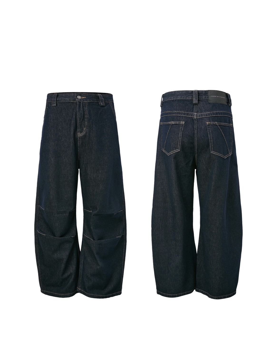 FU 雙膝摺痕 復古 設計感 #牛仔褲