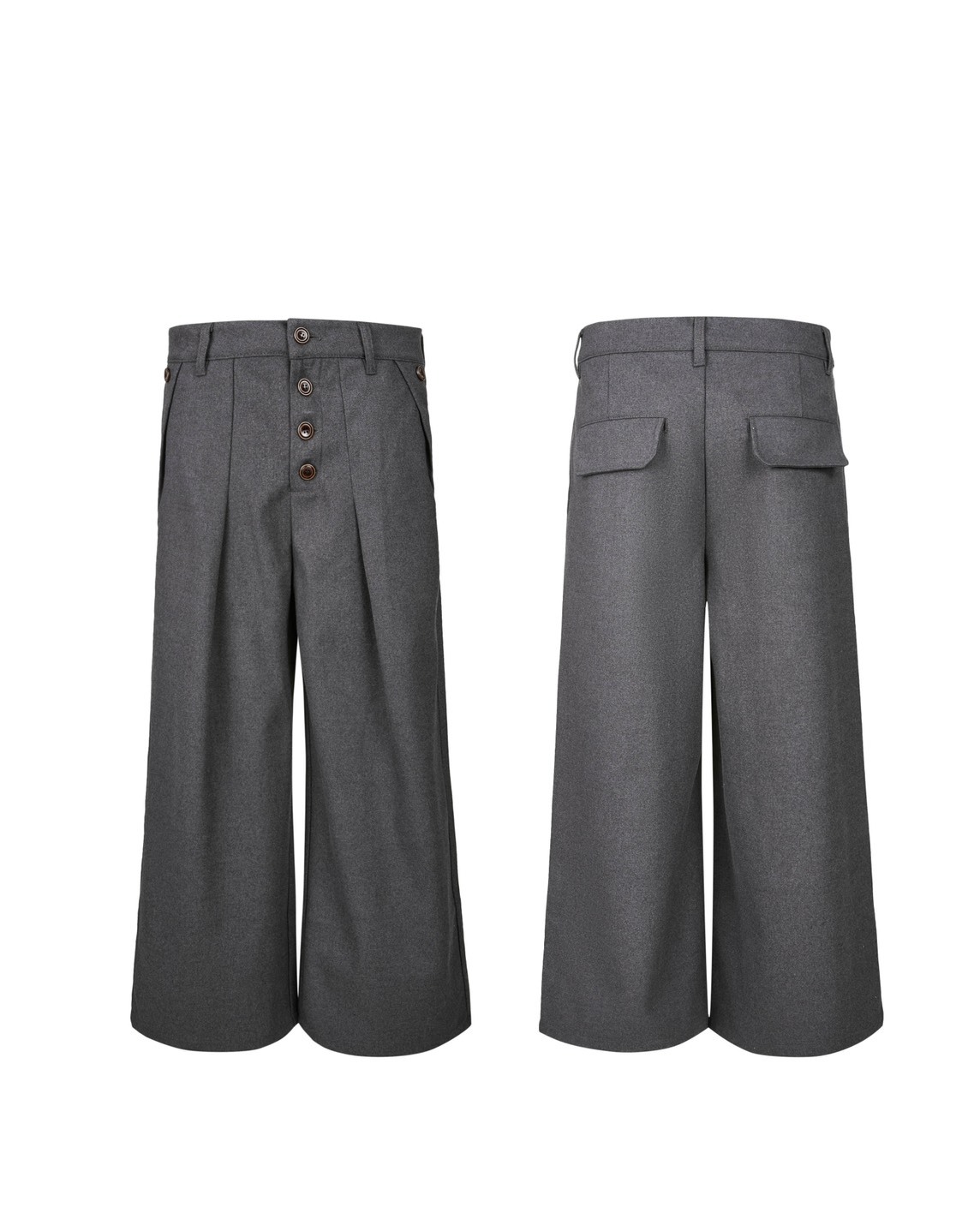 FU 雙摺 復古抗皺 設計感 四連釦 #西裝褲