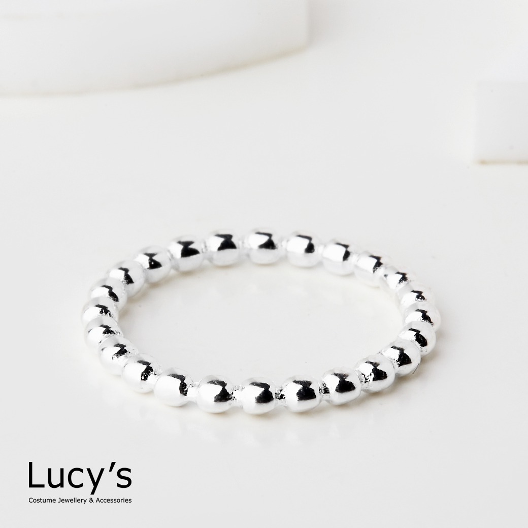 925純銀 銀珠點點 尾戒 (125528/125529)