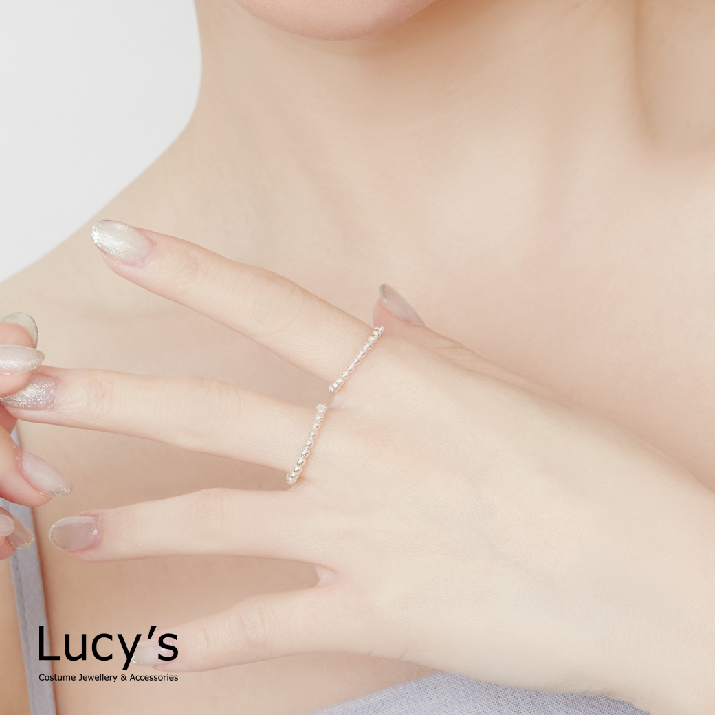 925純銀 銀珠點點 尾戒 (125528/125529)