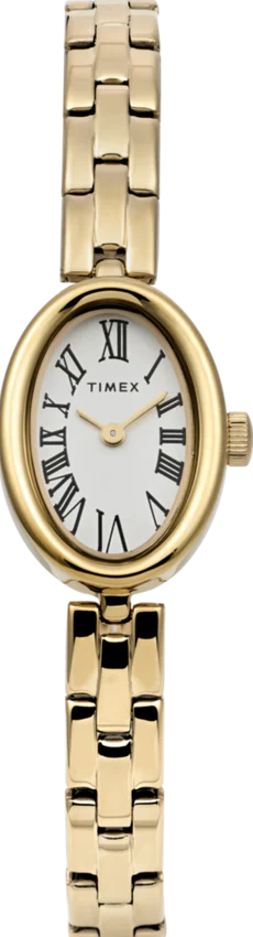 萬年鐘錶 - TIMEX 天美時  Cavatina 金色錶殼橢圓形細緻女錶 TW2Y26700  錶徑19MM