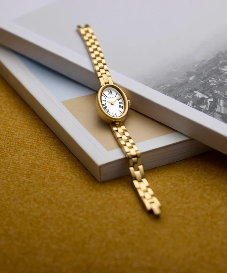 萬年鐘錶 - TIMEX 天美時  Cavatina 金色錶殼橢圓形細緻女錶 TW2Y26700  錶徑19MM