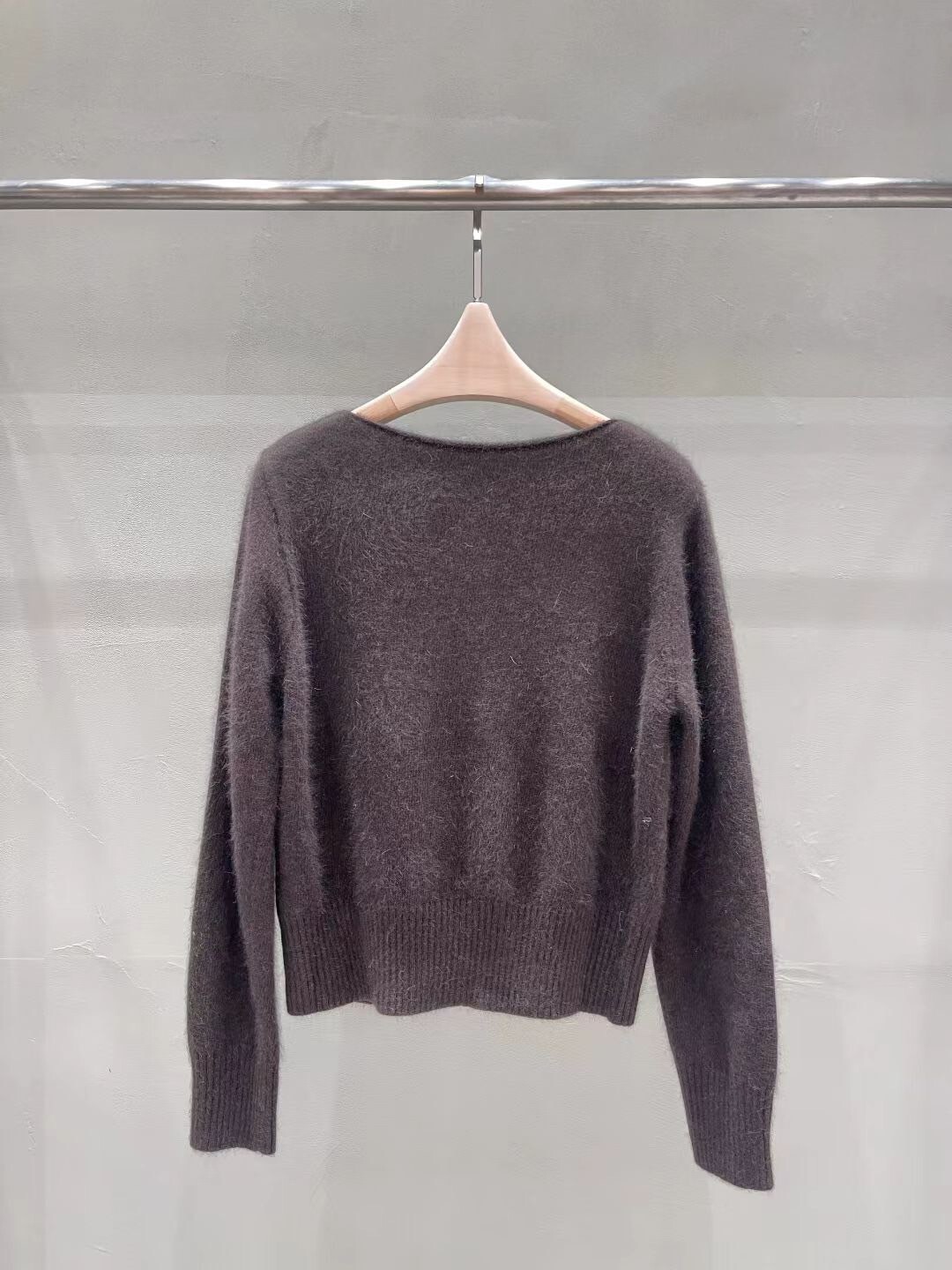 質感格雷色系圓領馬海毛針織上衣毛衣 / 3色