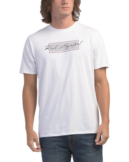 【直播】KARL LAGERFELD PARIS LL112625 男裝短袖上衣(白色)