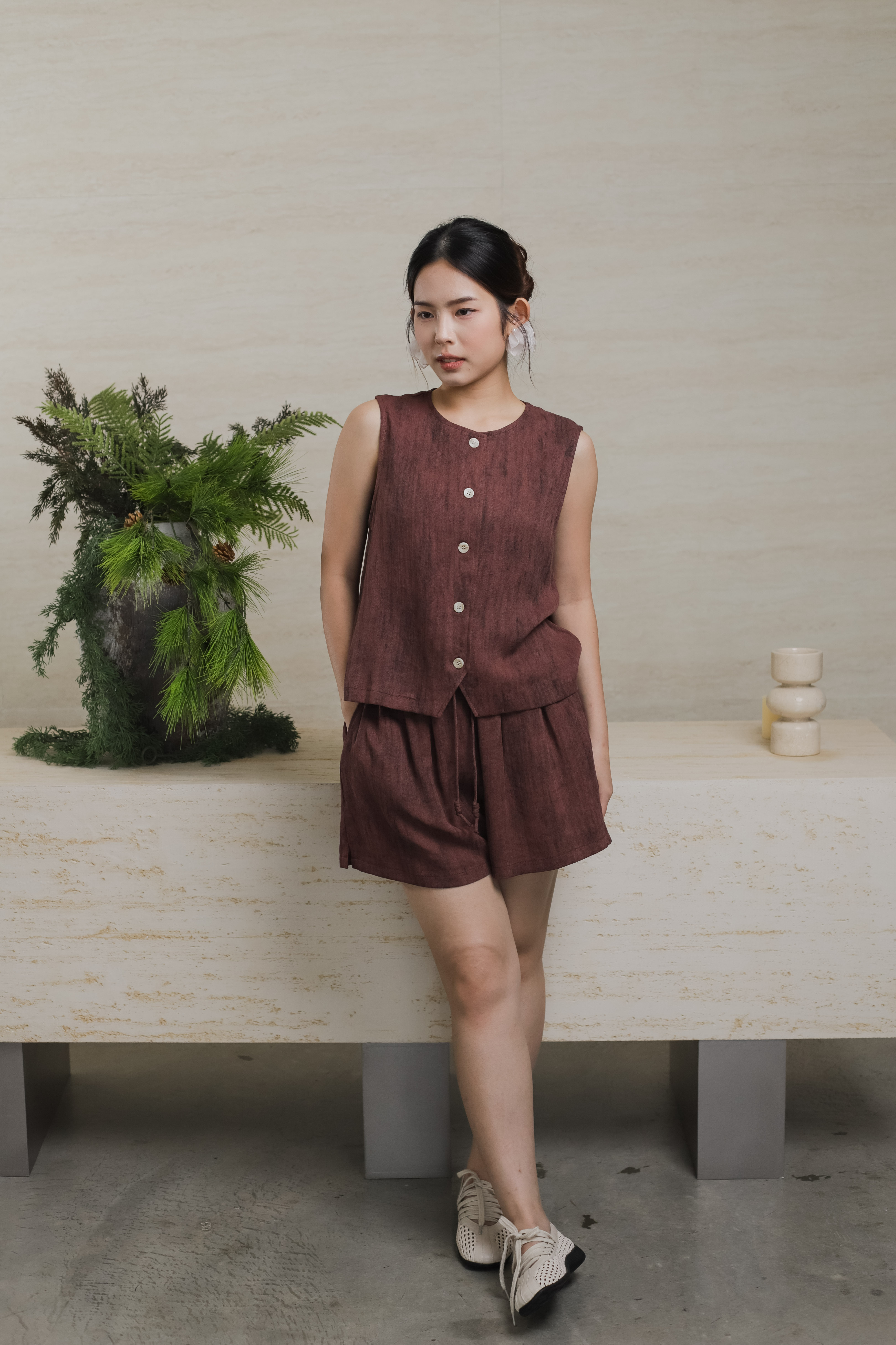 Mossy Tie Dye Vest Rosewood-2569BVROS