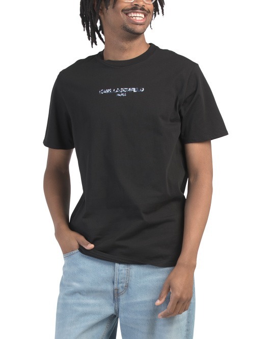 【現貨】KARL LAGERFELD PARIS LL112626 男裝LOGO短袖上衣(黑色)