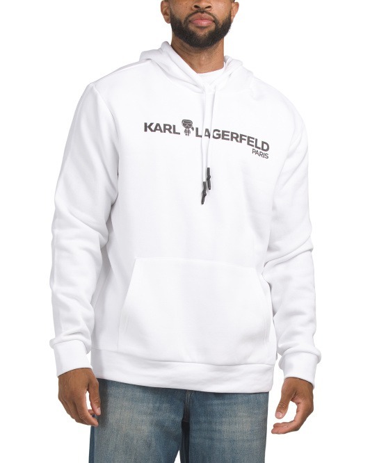 【直播】KARL LAGERFELD PARIS LL112627 男裝logo有帽衛衣(白色)