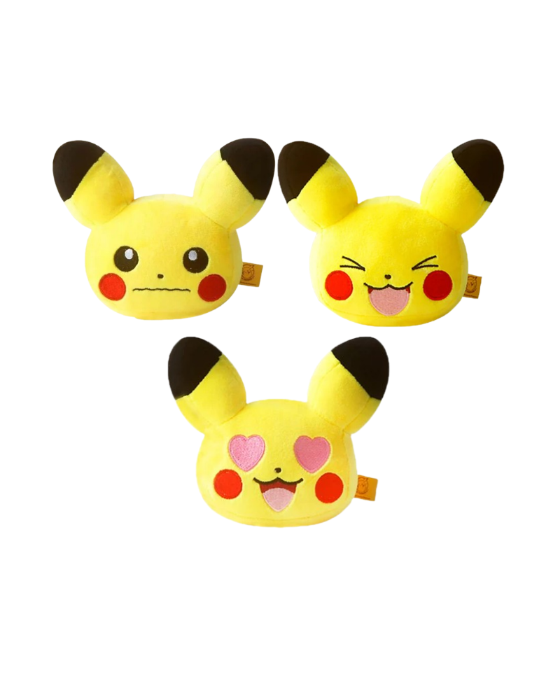 Pokemon 比卡超 大頭毛公仔掛飾 (驚嚇/開心/心心眼)