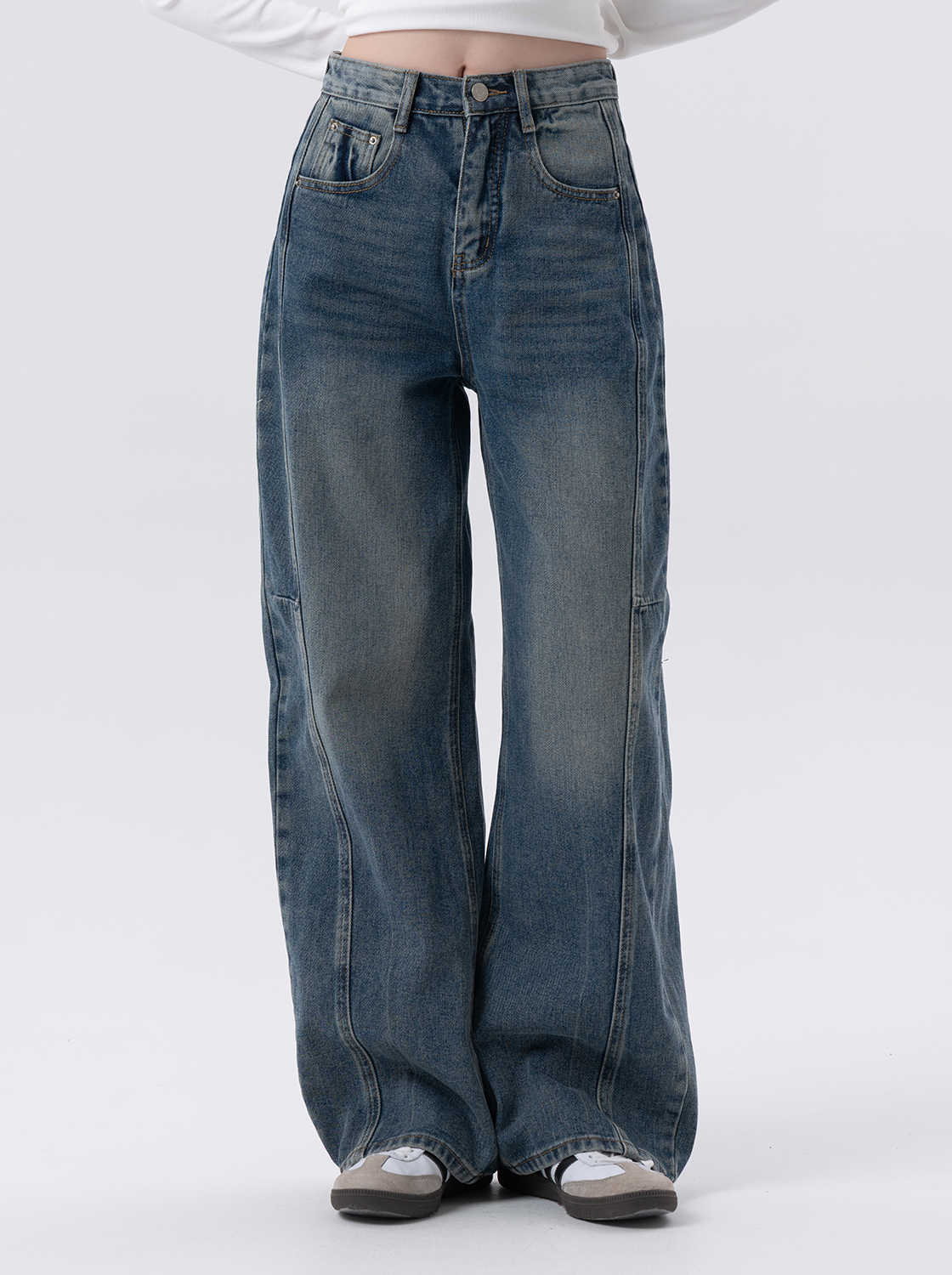 【2件1499】立體剪裁牛仔褲