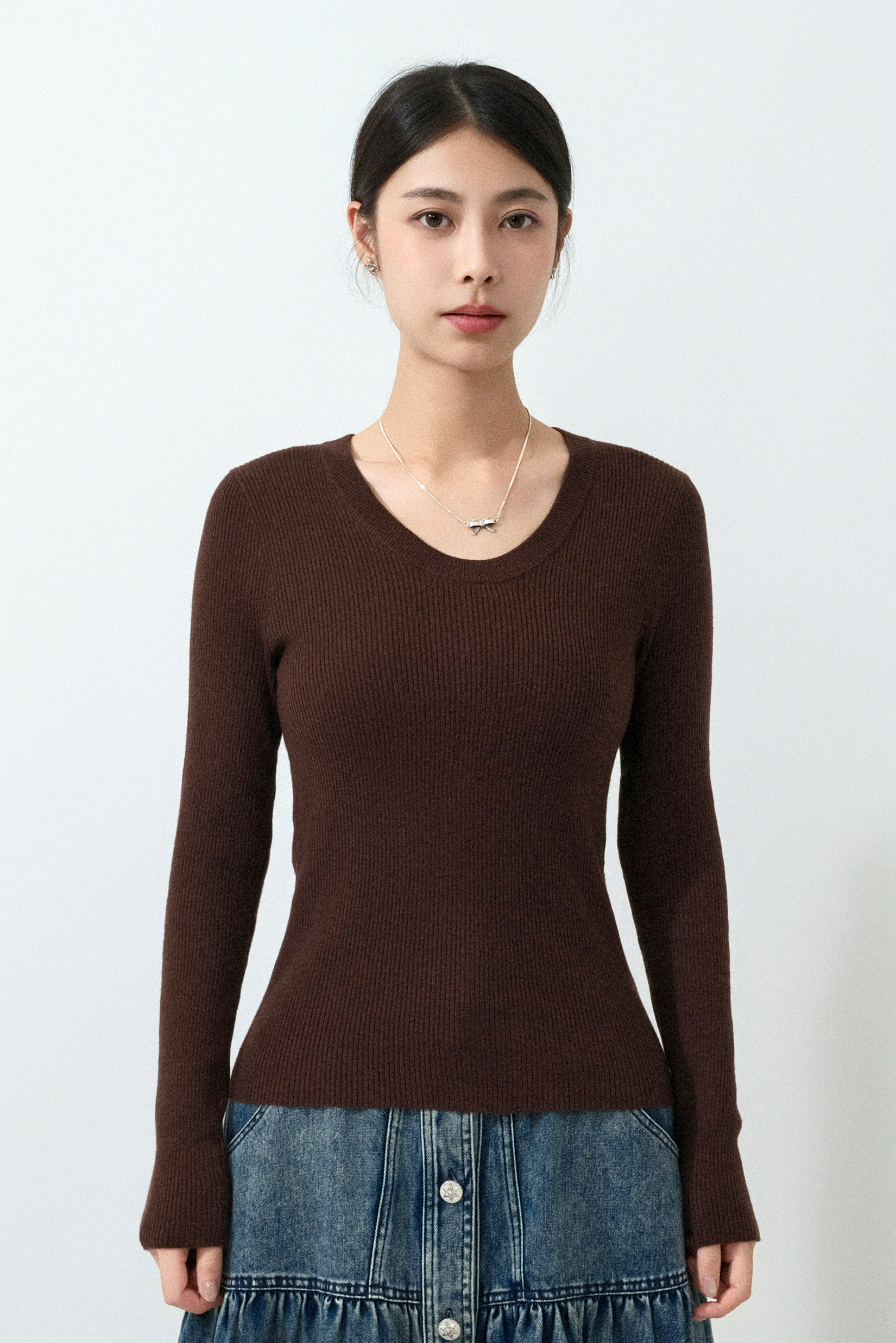 簡約幼坑針織上衣 ( 預購產品）