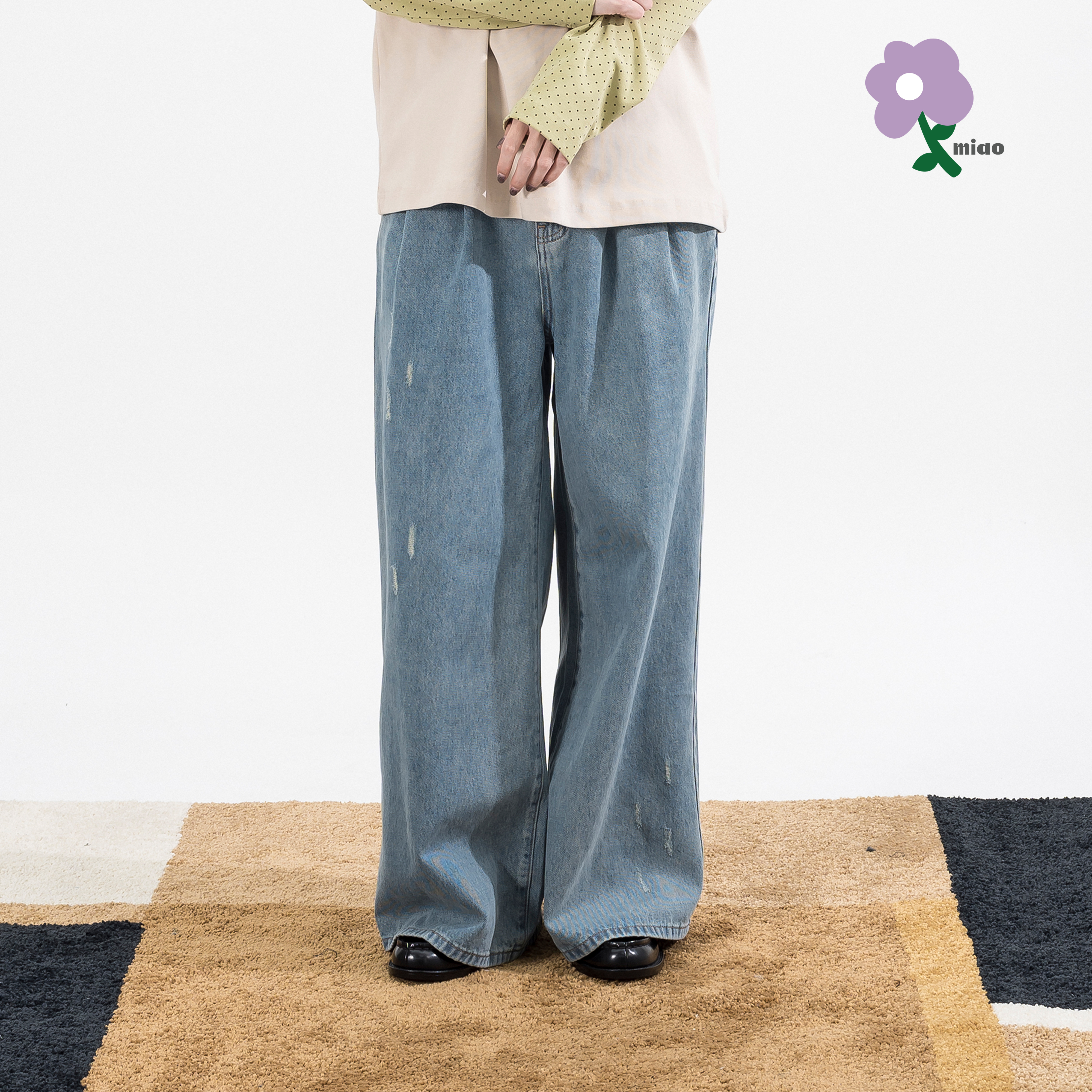 AGILITY MIAO Distressed Denim Jeans 水洗刷破 牛仔長褲 [M-D8]