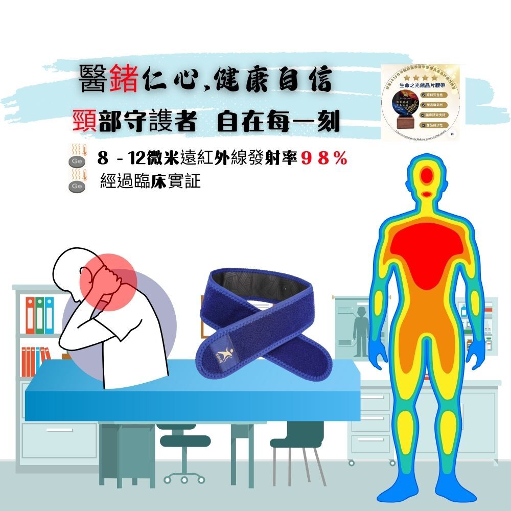 生命之光專利鍺晶片遠紅外線舒緩頸環 (脖圍)
