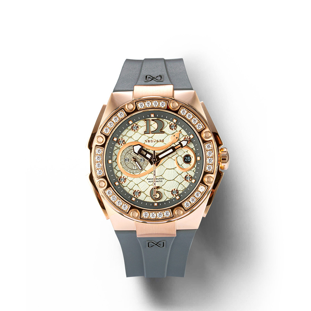 (預購)【NSQUARE】蛇后系列 日本機芯 鑲嵌 施華洛世奇水鑽 蟒蛇紋 自動 機械 腕錶 L0472-N48.2