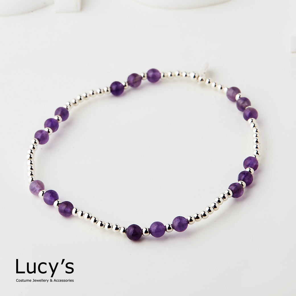 925純銀 紫願 彈性手鍊 (62706)