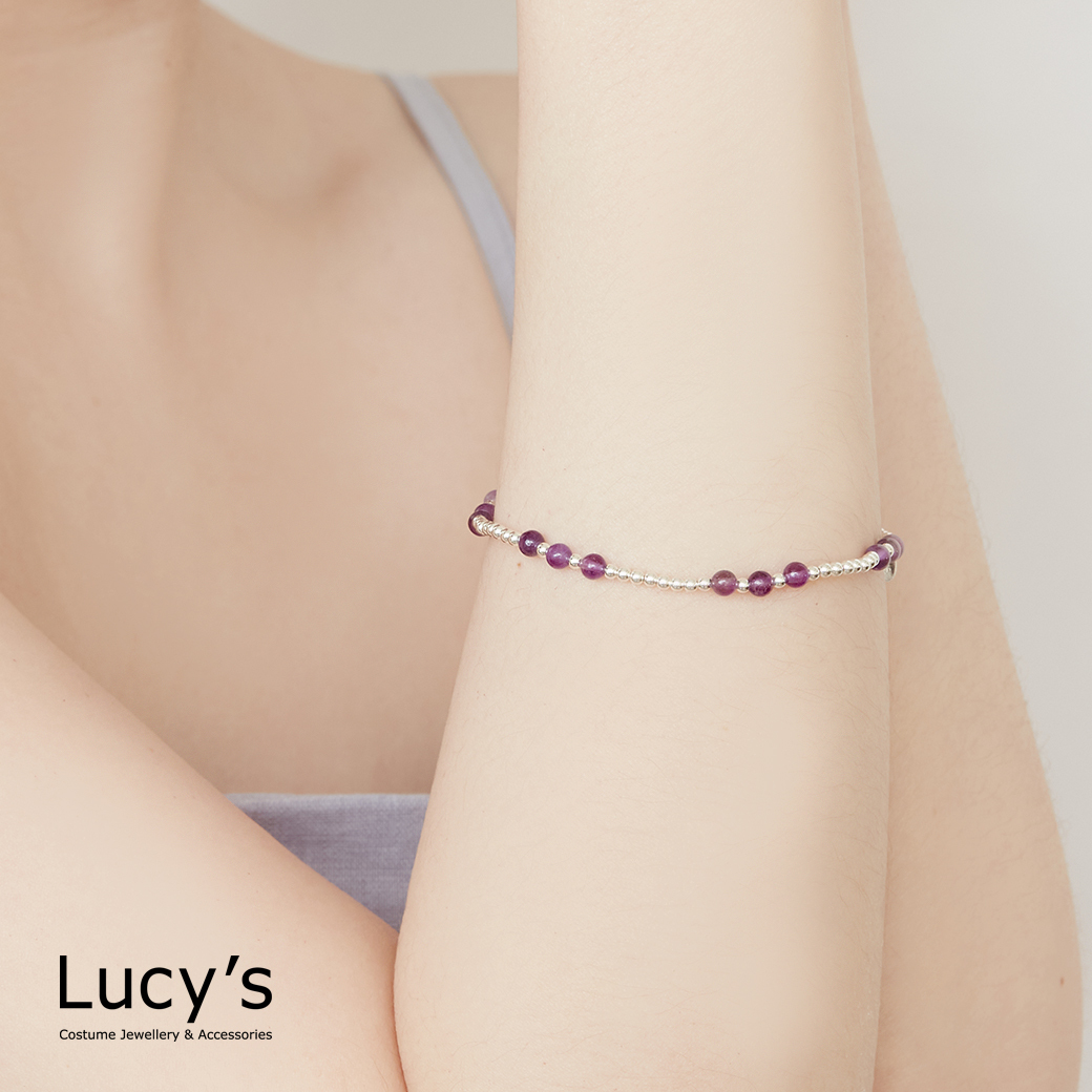 925純銀 紫願 彈性手鍊 (62706)