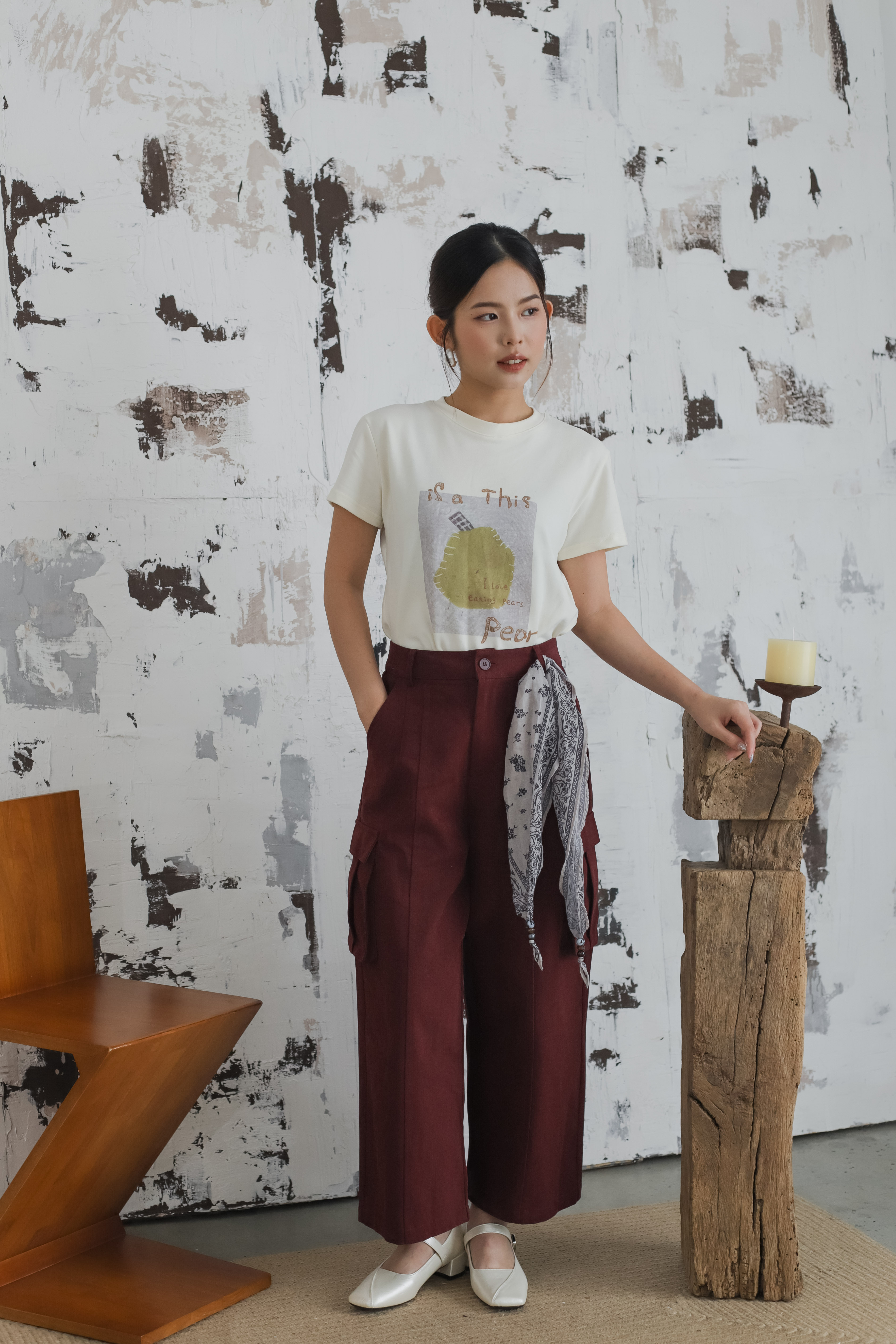 Rueng Cargo Pants  Maroon -2565PLMAR