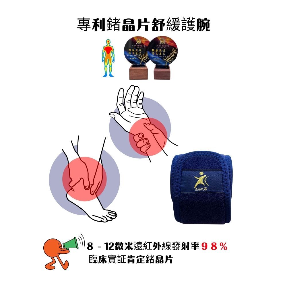 生命之光專利鍺晶片遠紅外線舒緩護腕 /護踝