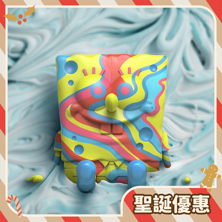 【聖誕特惠】6吋 XXPOSED 海綿寶寶  Squarepants Toy 彩虹旋風版
