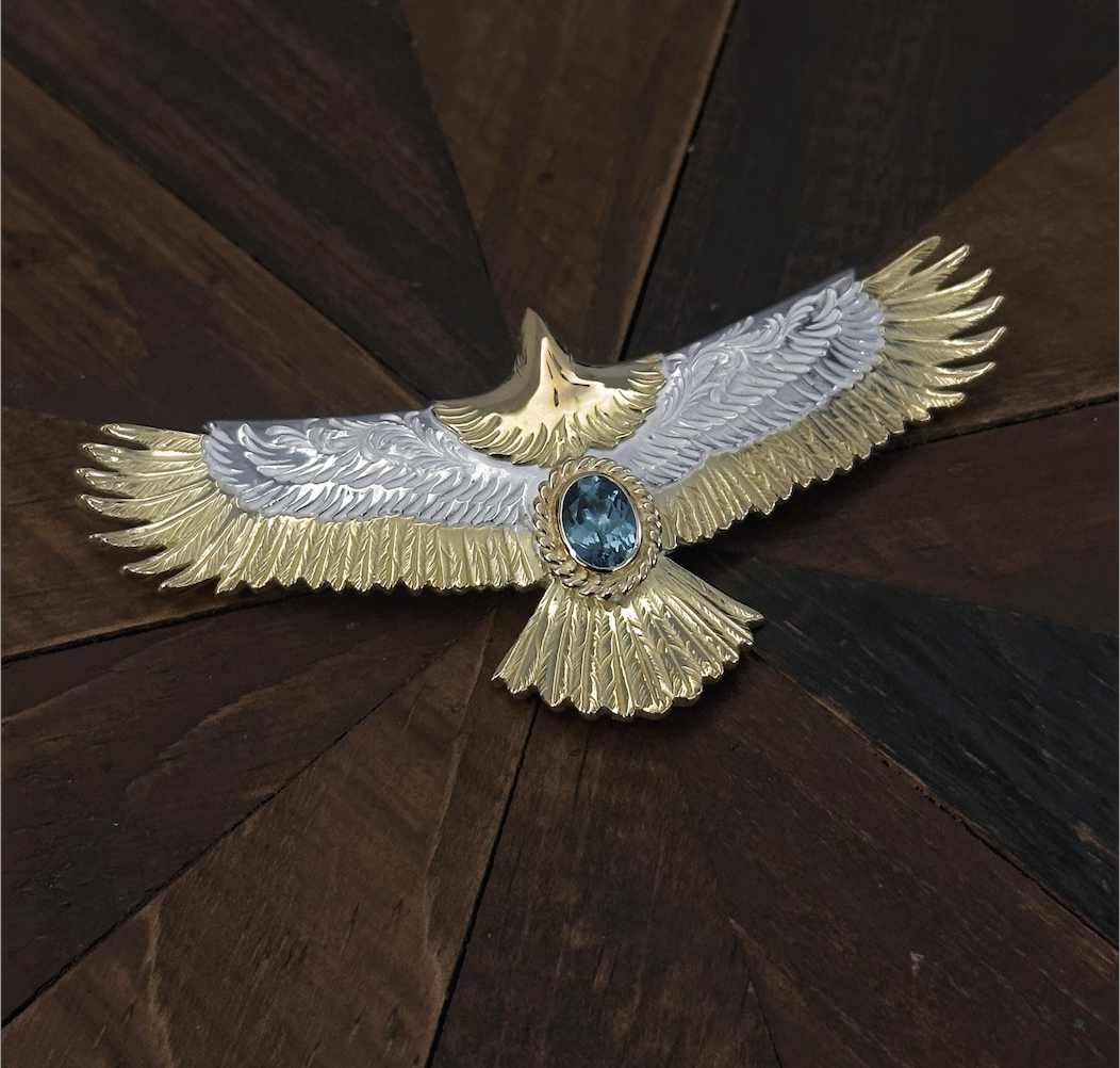 Eg-03 間金金繩藍綠磷灰石雙面唐草