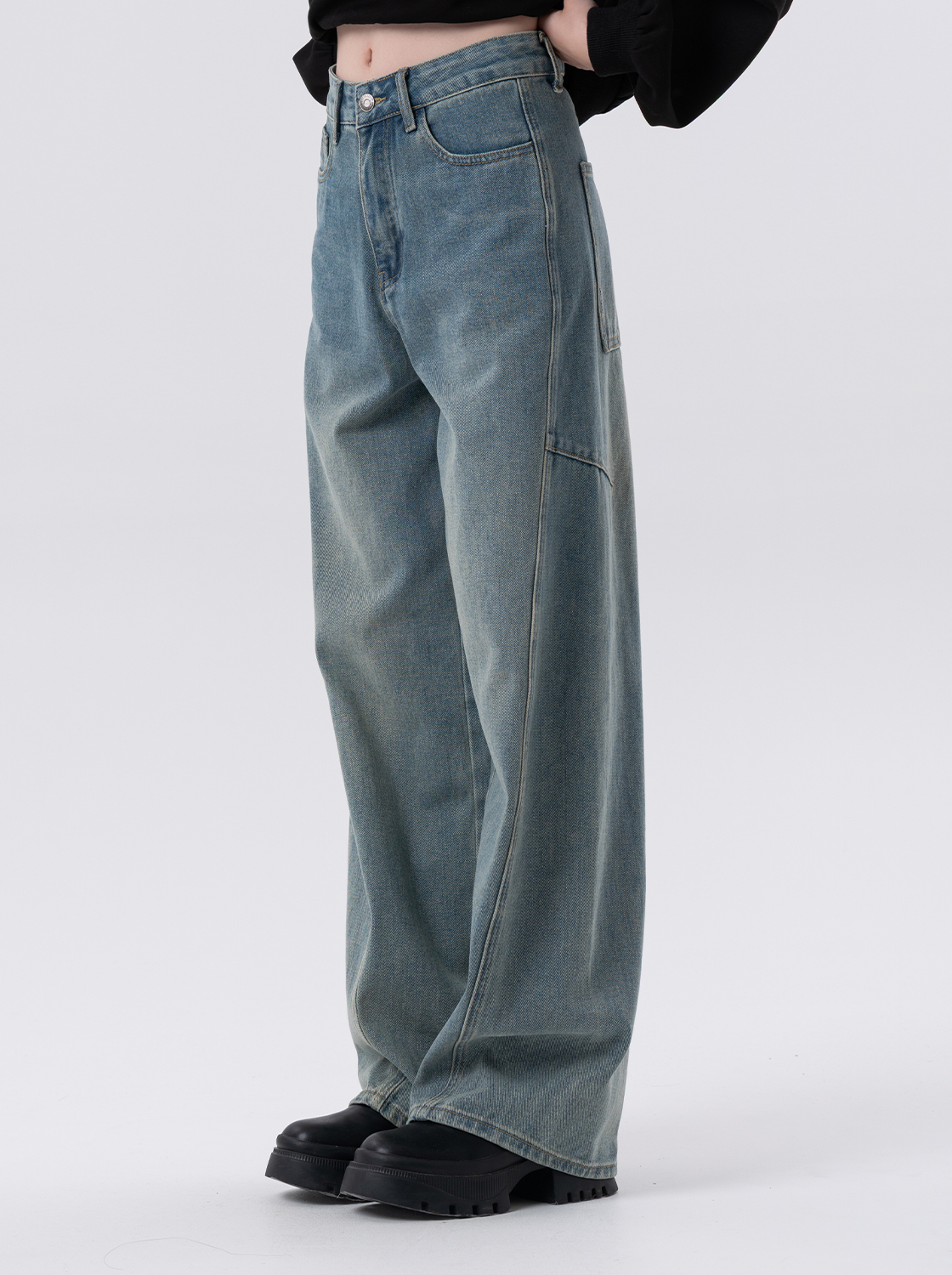 【2件1499】彎刀牛仔褲