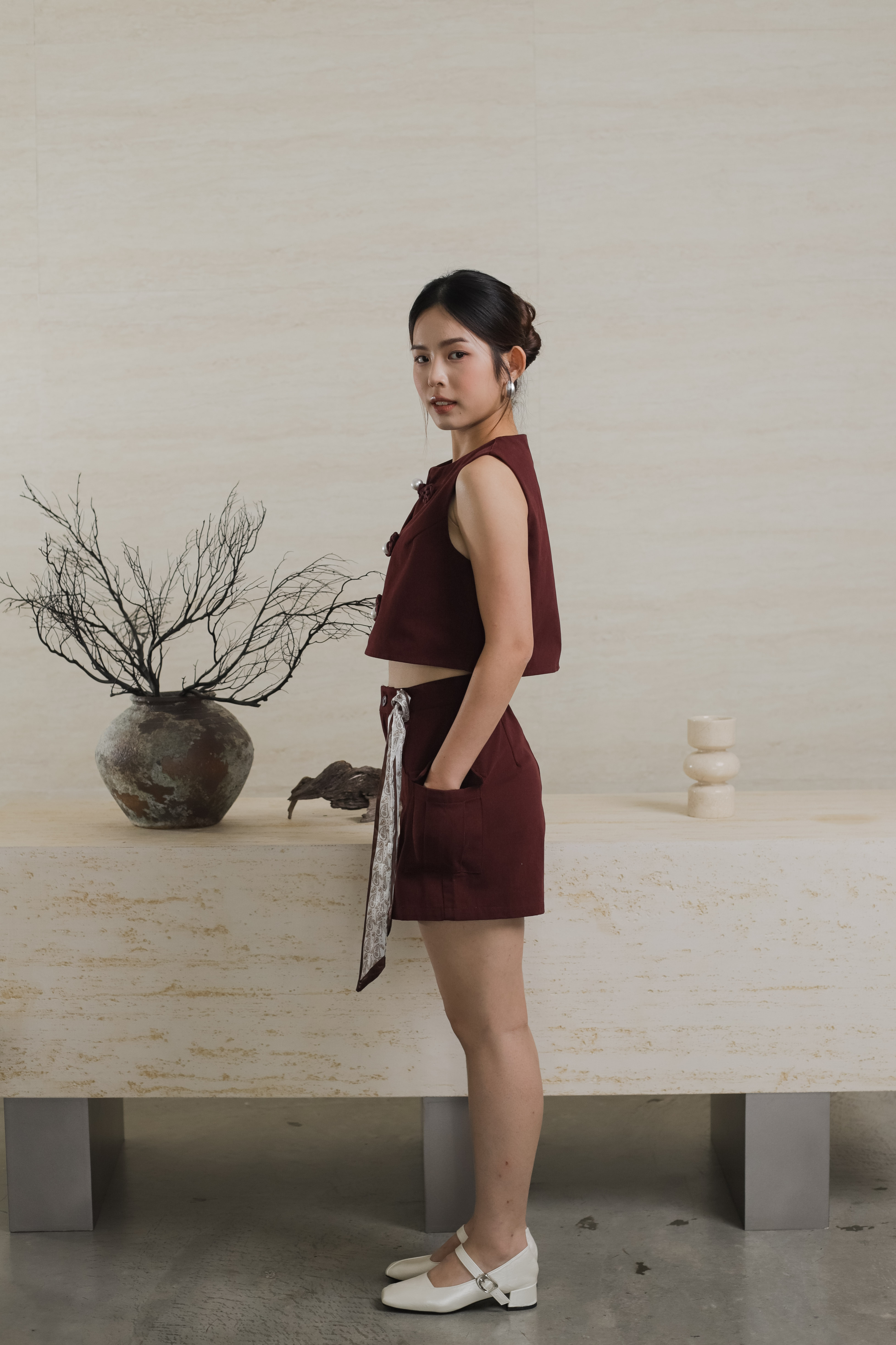 Rueng Cargo Short Maroon -2564PSMAR