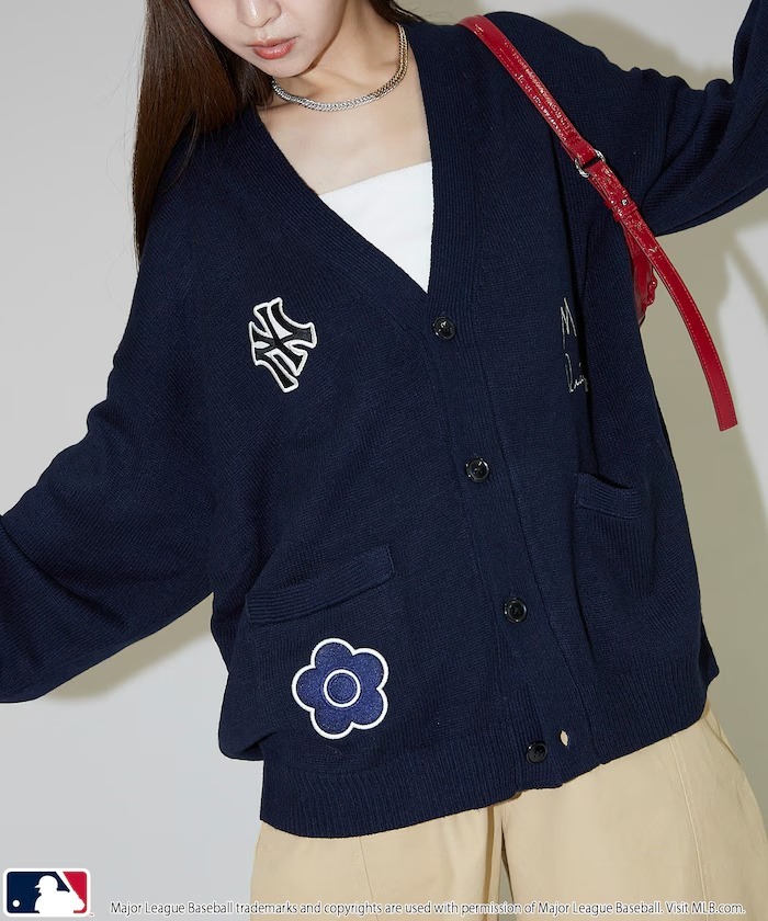 【預購】MLB 小花 大口袋針織外套 3色 3135375300002