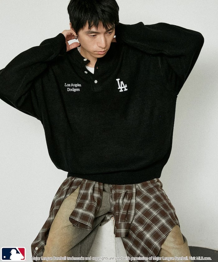 【預購】MLB 刺繡LOGO 針織上衣 3色 3139220800057