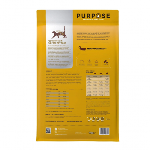 Purpose普斯 - 無穀物放養鴨+白魚 (後生元配方) 10lb [貓用]