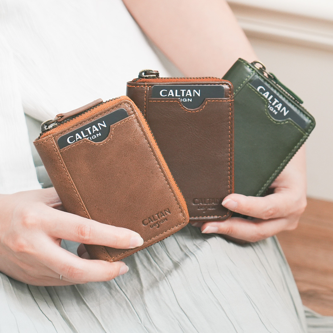 真皮大容量全包式拉鍊中短夾-四色(075165)