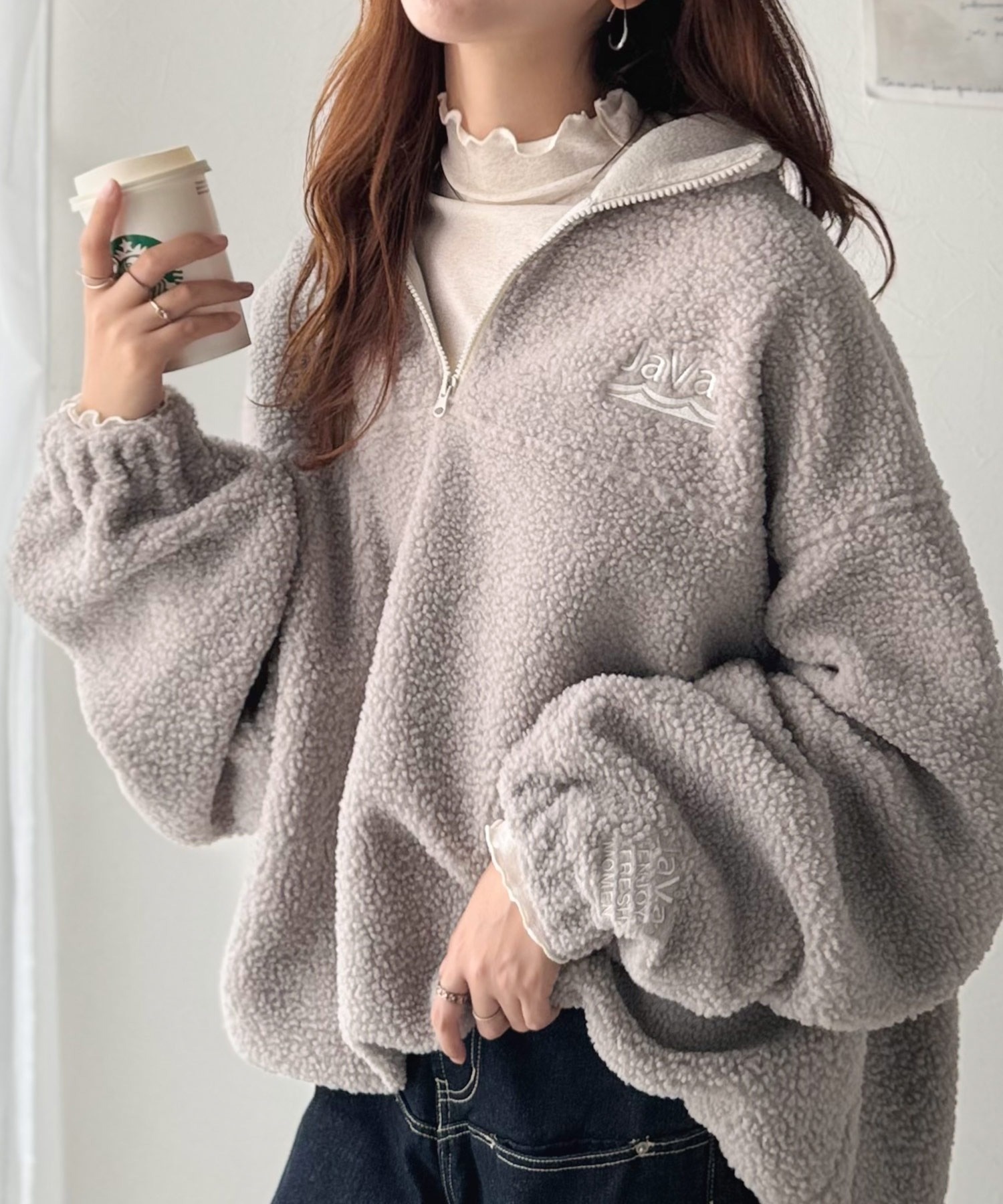 JaVa / Boa half-zip pullover