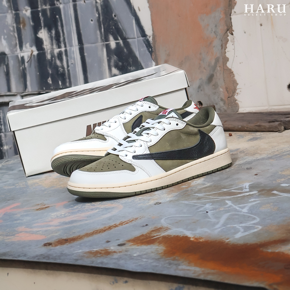 NIKE Travis Scott Air Jordan 1 Low OG AJ1 TS 橄欖綠 倒鉤 8.0 Olive 聯名款 男女同款 復古休閒鞋 DM7866-200
