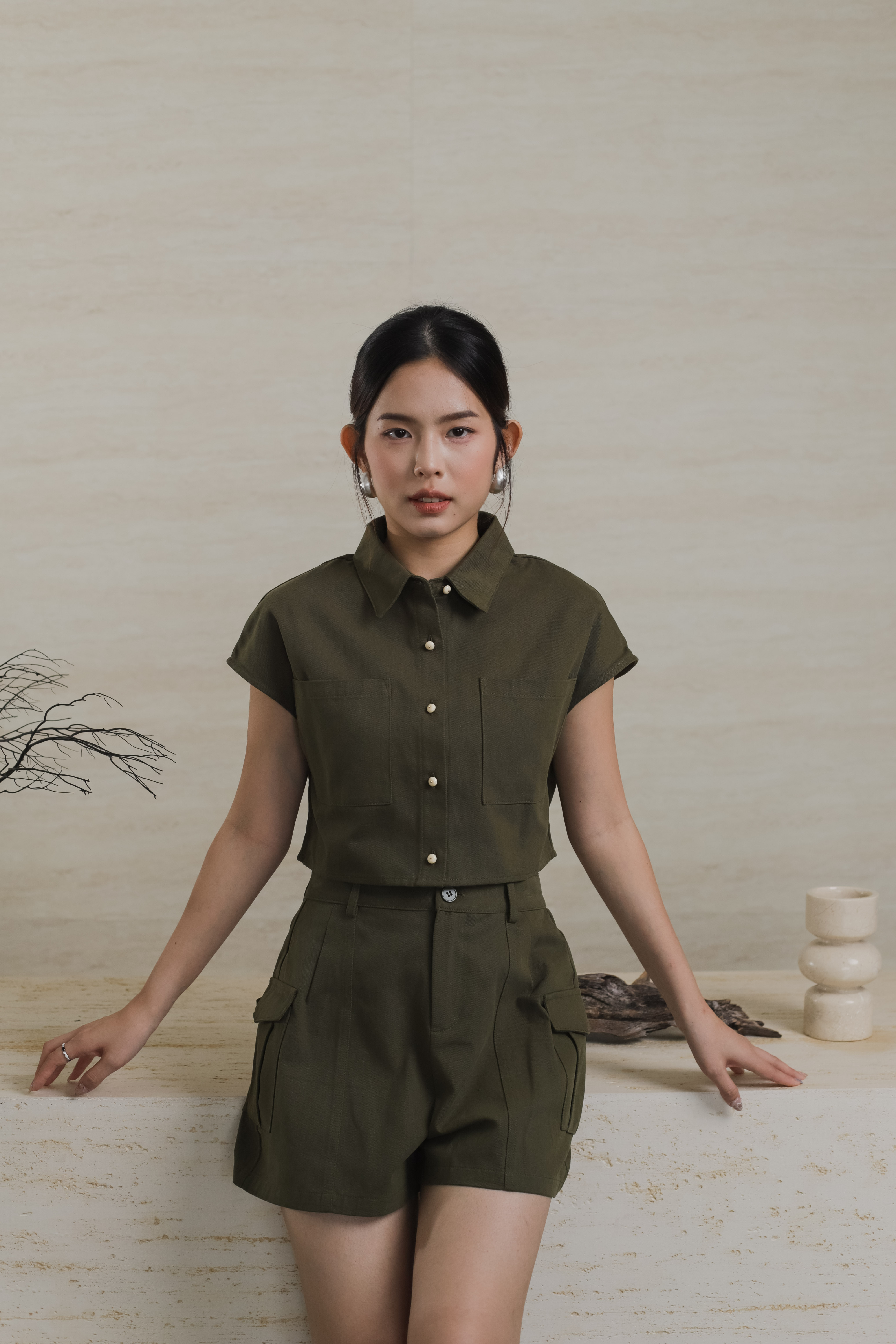 Rueng Dropshoulder Top Moss - 2562BSMOS