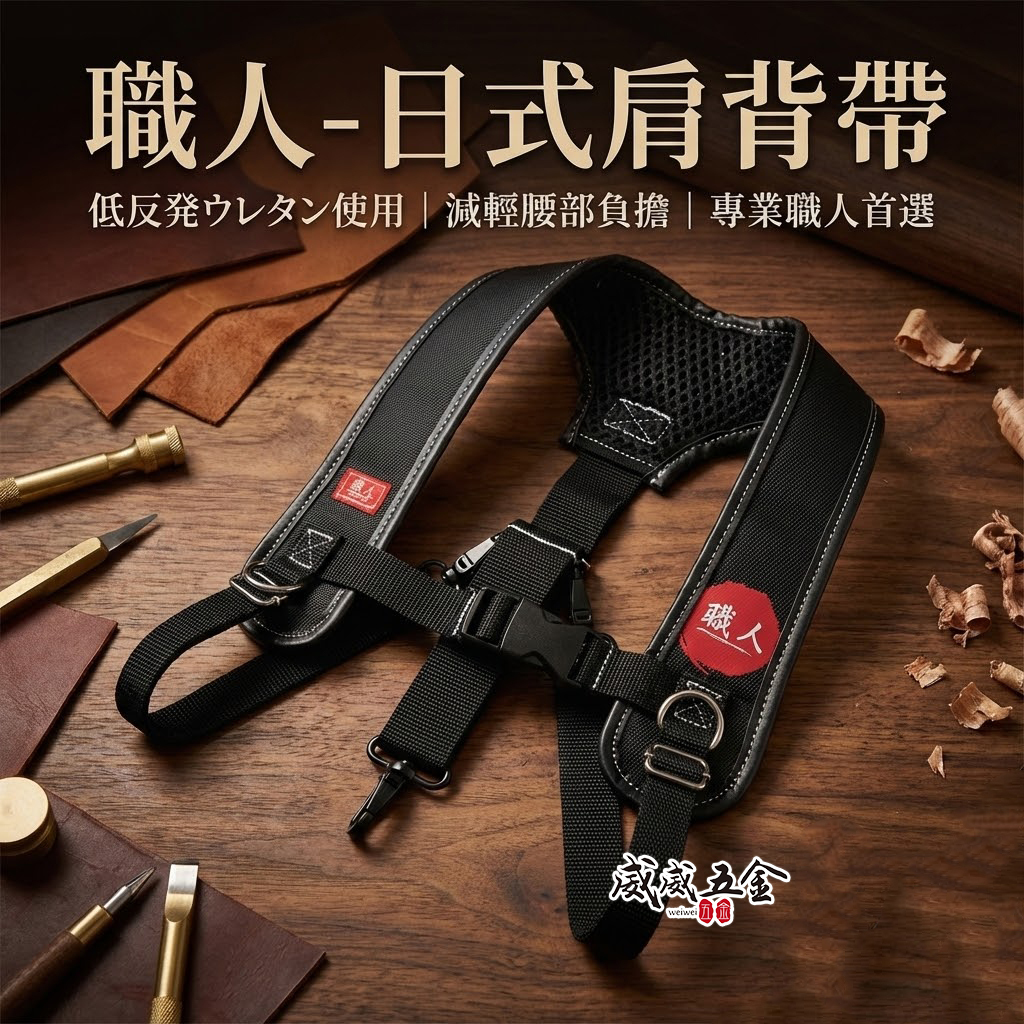 職人｜日式減壓肩背帶 背心肩背 加厚肩背衣工具背帶 工具肩背袋 腰帶肩背帶 減輕負重-腰帶另售｜ST-415