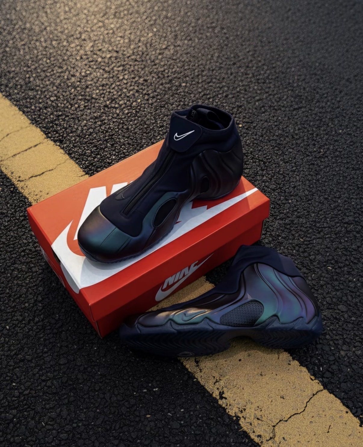 男鞋 NIKE AIR FLIGHTPOSITE QS 午夜藍 復刻 拉鍊 緩震 太空鞋 運動鞋【HJ4481-900】