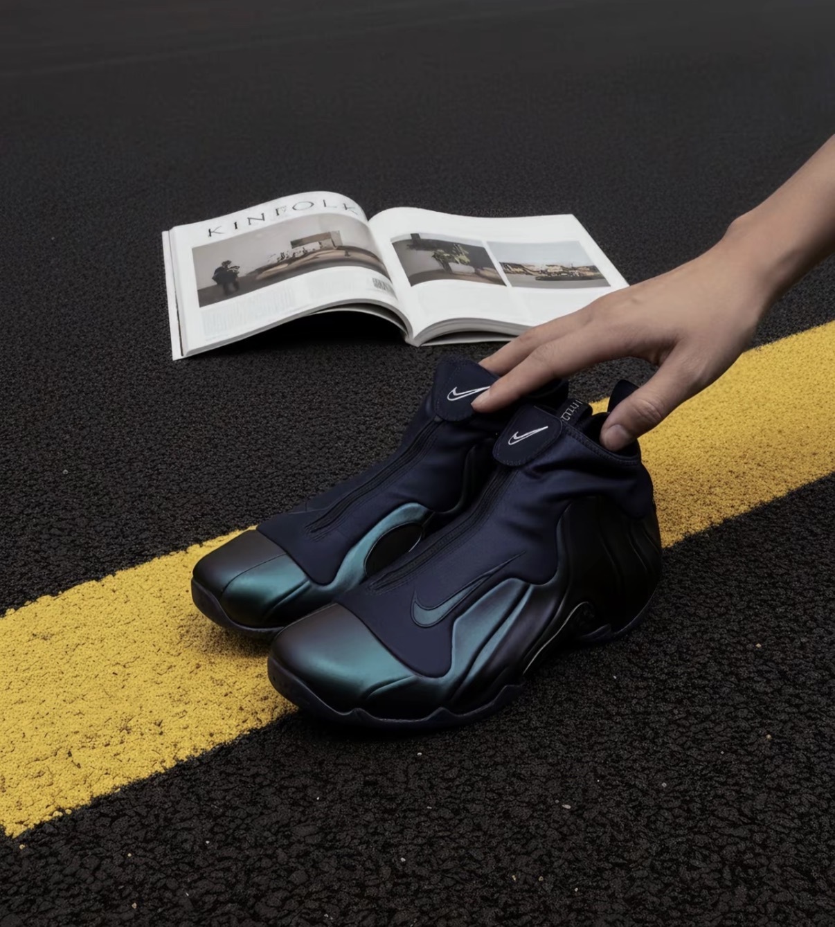 男鞋 NIKE AIR FLIGHTPOSITE QS 午夜藍 復刻 拉鍊 緩震 太空鞋 運動鞋【HJ4481-900】