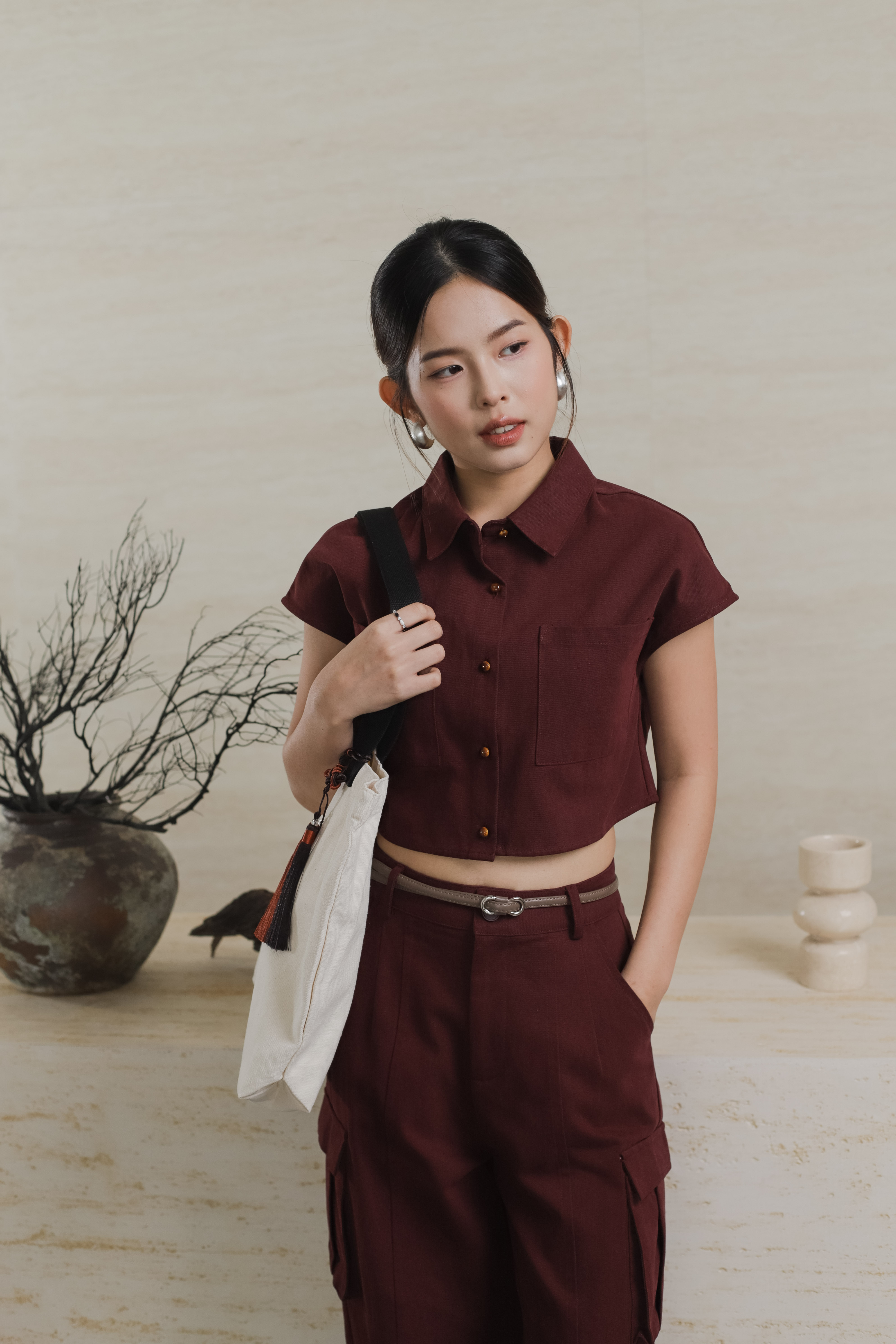 Rueng Dropshoulder Top Maroon - 2562BSMAR