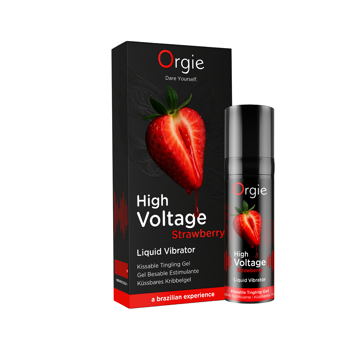 葡萄牙 Orgie High Voltage Strawberry 小黑瓶跳動式快感增強液 草莓味