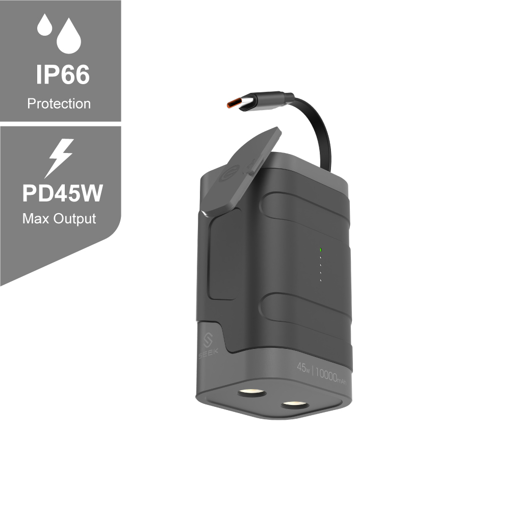PW-130 45W Waterproof Retractable Cable Power Bank