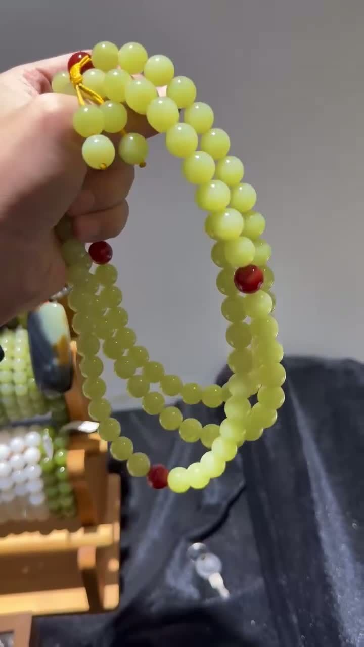 和田玉珠串 (12mm直徑),天然和田玉軟玉