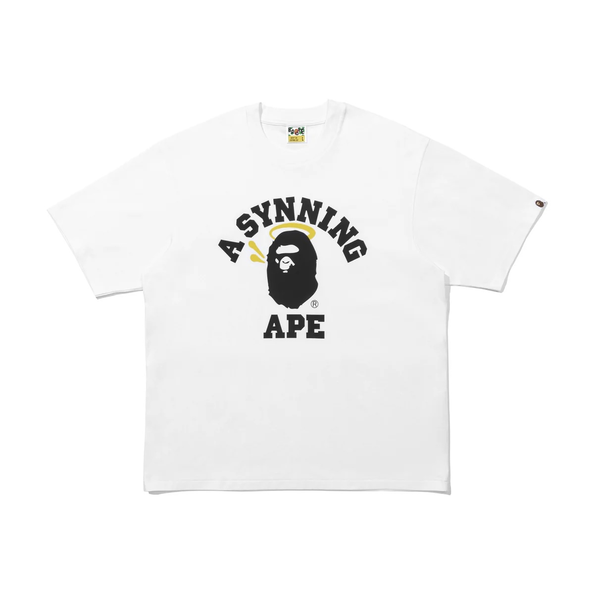 A BATHING APE BAPE  X SPOTIFY X SYNA BY CENTRAL CEE COLLEGE TEE 聯名款 猿人頭 短Ｔ 黑色/白色-0ZXTEM933101P